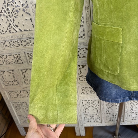 NWT Covington Kelly Green Suede Leather Work Careerwear Blazer Sz Small - Picture 4 of 7